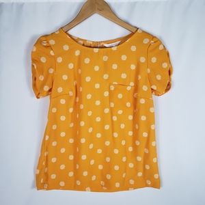 MUSTARD YELLOW POLKA DOT BLOUSE